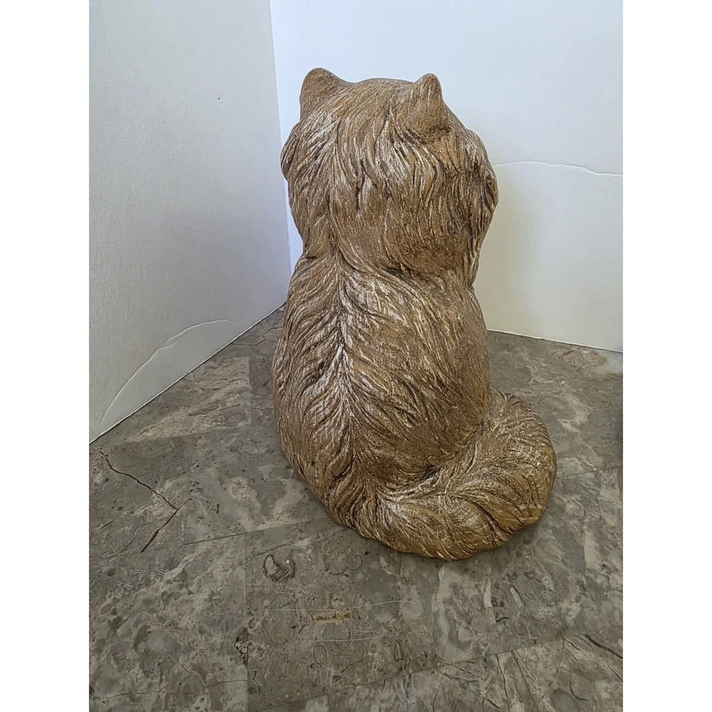 Vintage‎ 70's Ceramic Cats Tan Green Eyes Standing Cat 8